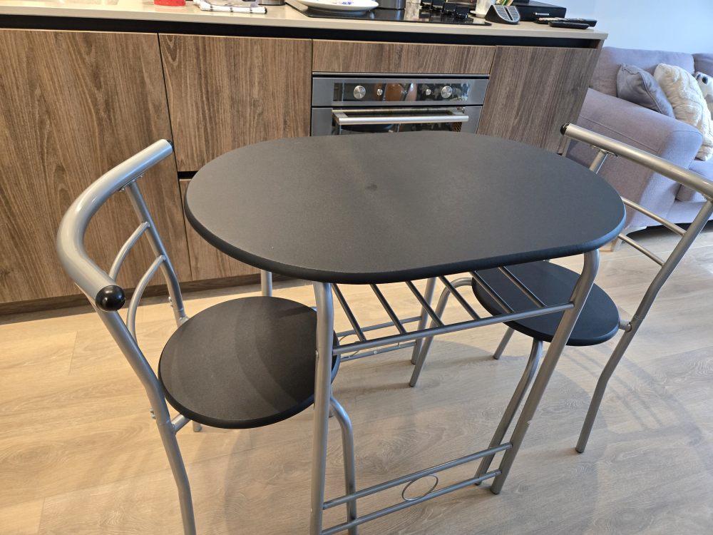 Small Black Dining Table with Two Chairs - photo 2