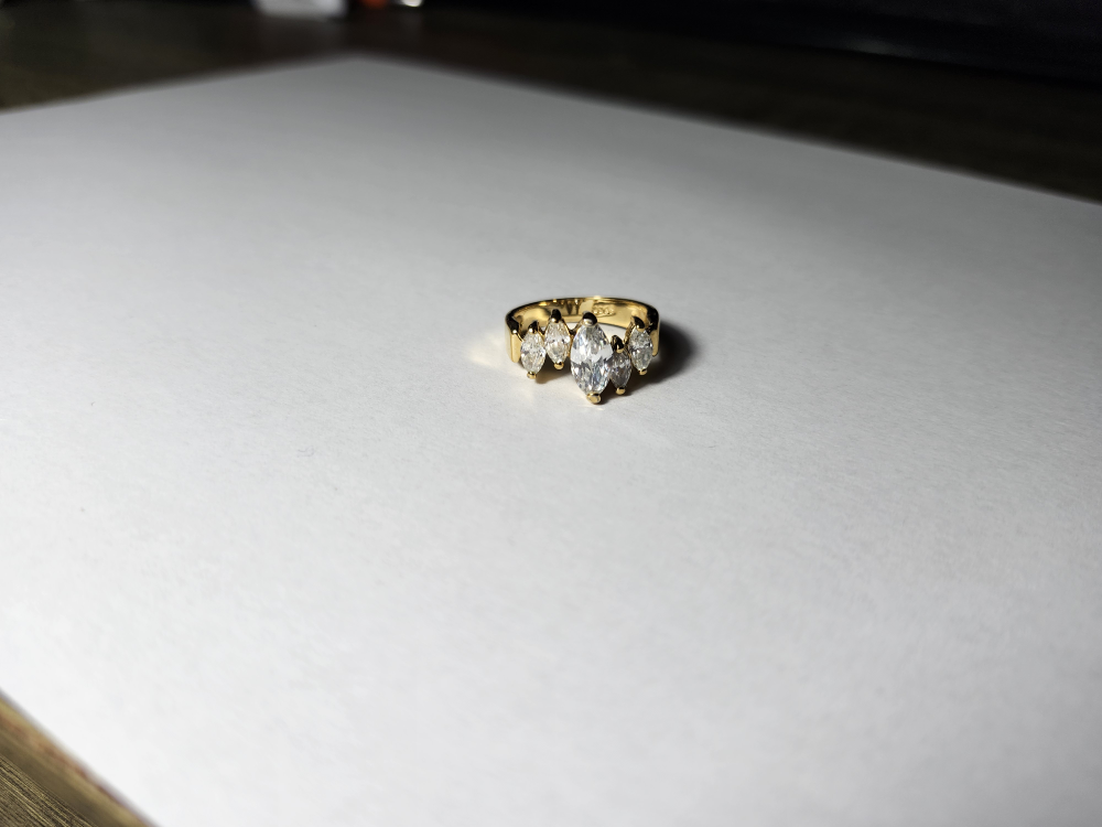 Gold Ring with Marquise Cut Stones - photo 2