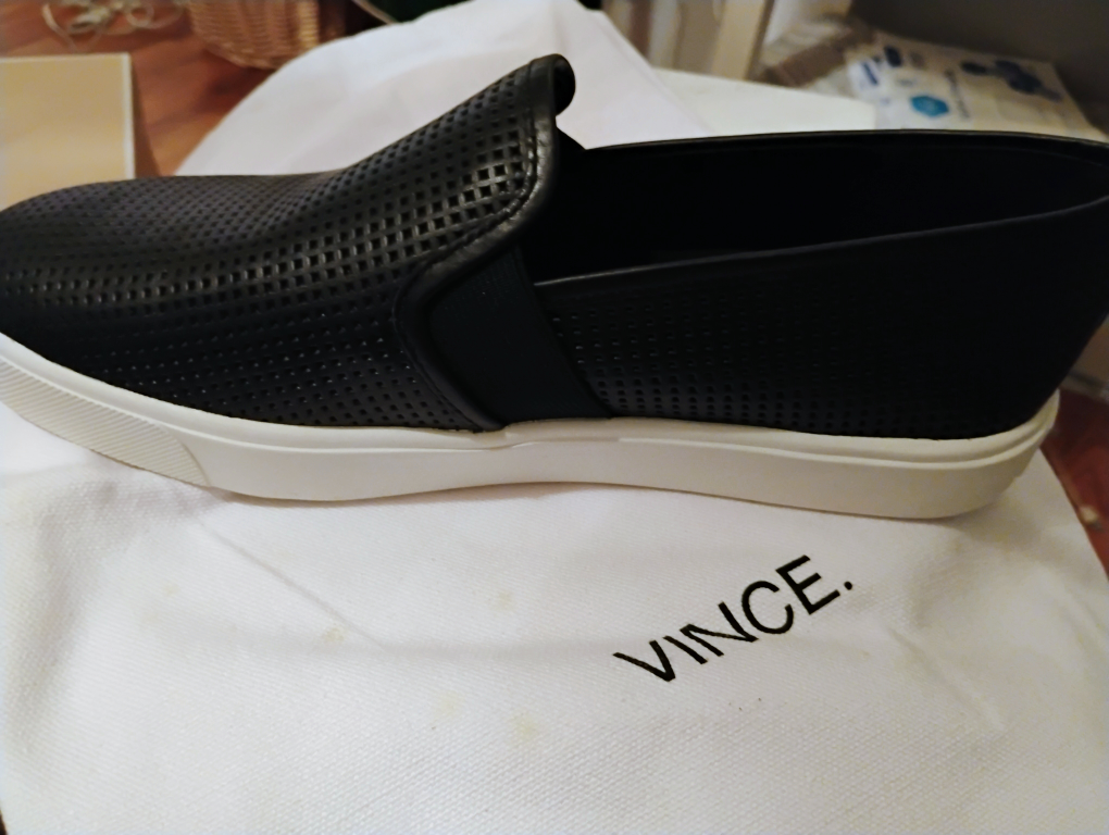 Vince Men's Black Perforated Slip-On Sneakers - photo 2