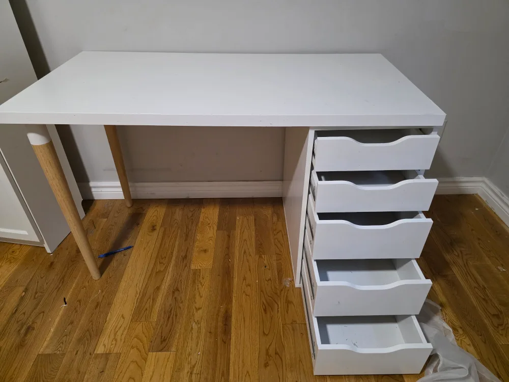 IKEA White Desk with Drawers image indicator(2)