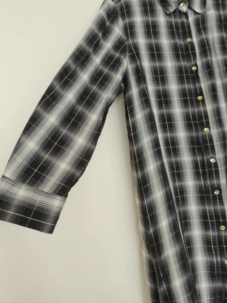 Zara Plaid Maxi Shirt Dress image indicator(3)