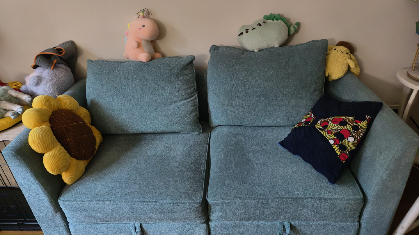Blue Loveseat Sofa with Storage