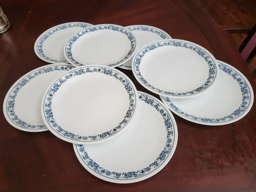 Corelle Blue Floral Dinner Plates (8) image indicator(3)