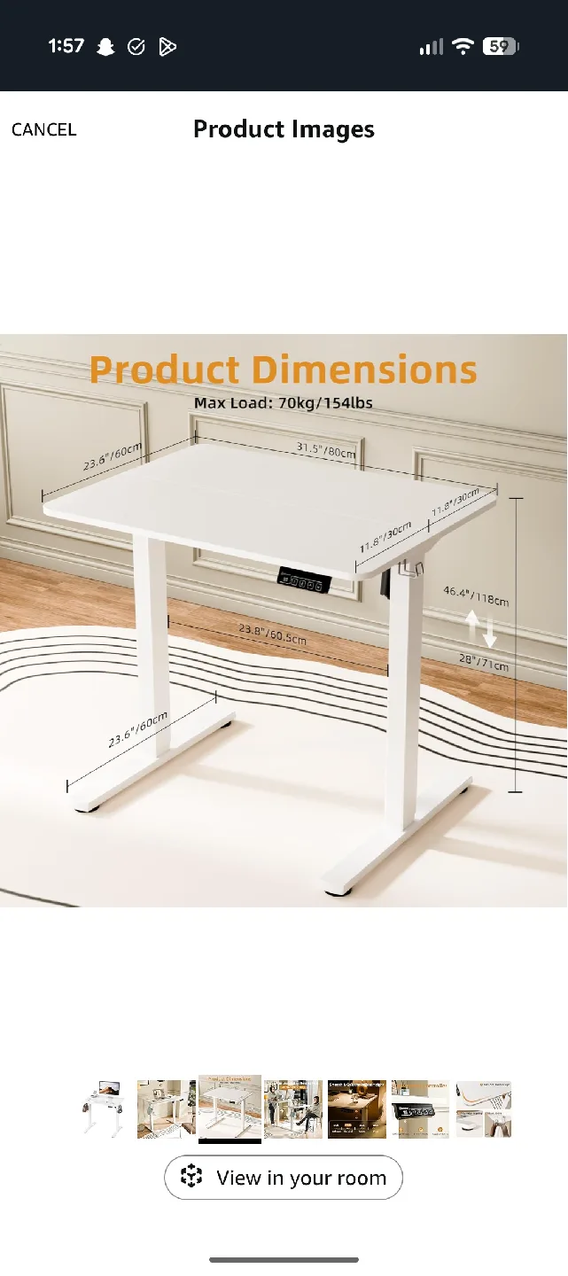 White Adjustable Standing Desk image indicator(3)