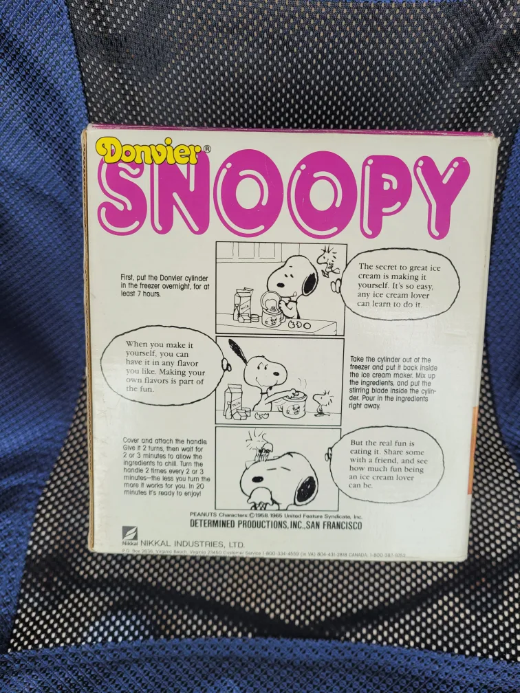 Donvier Snoopy Ice Cream Maker - Like New! image indicator(2)