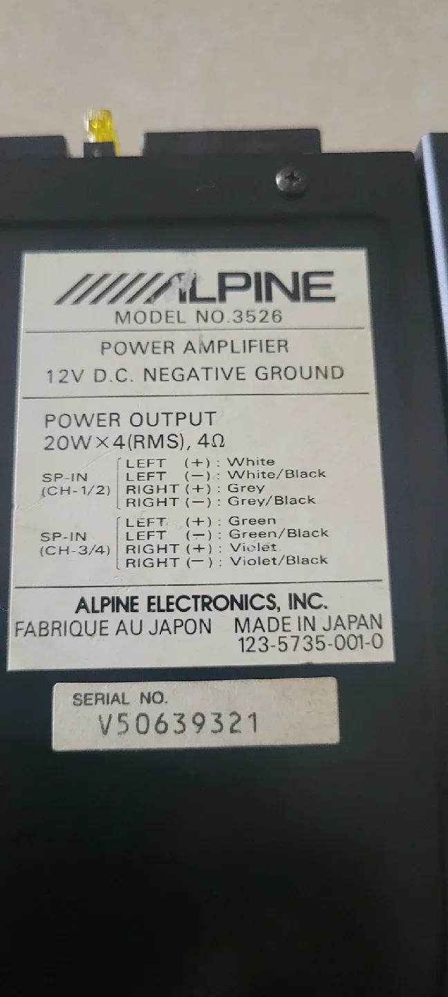 Alpine 4/3/2 Channel Power Amplifier 3526 image indicator(4)