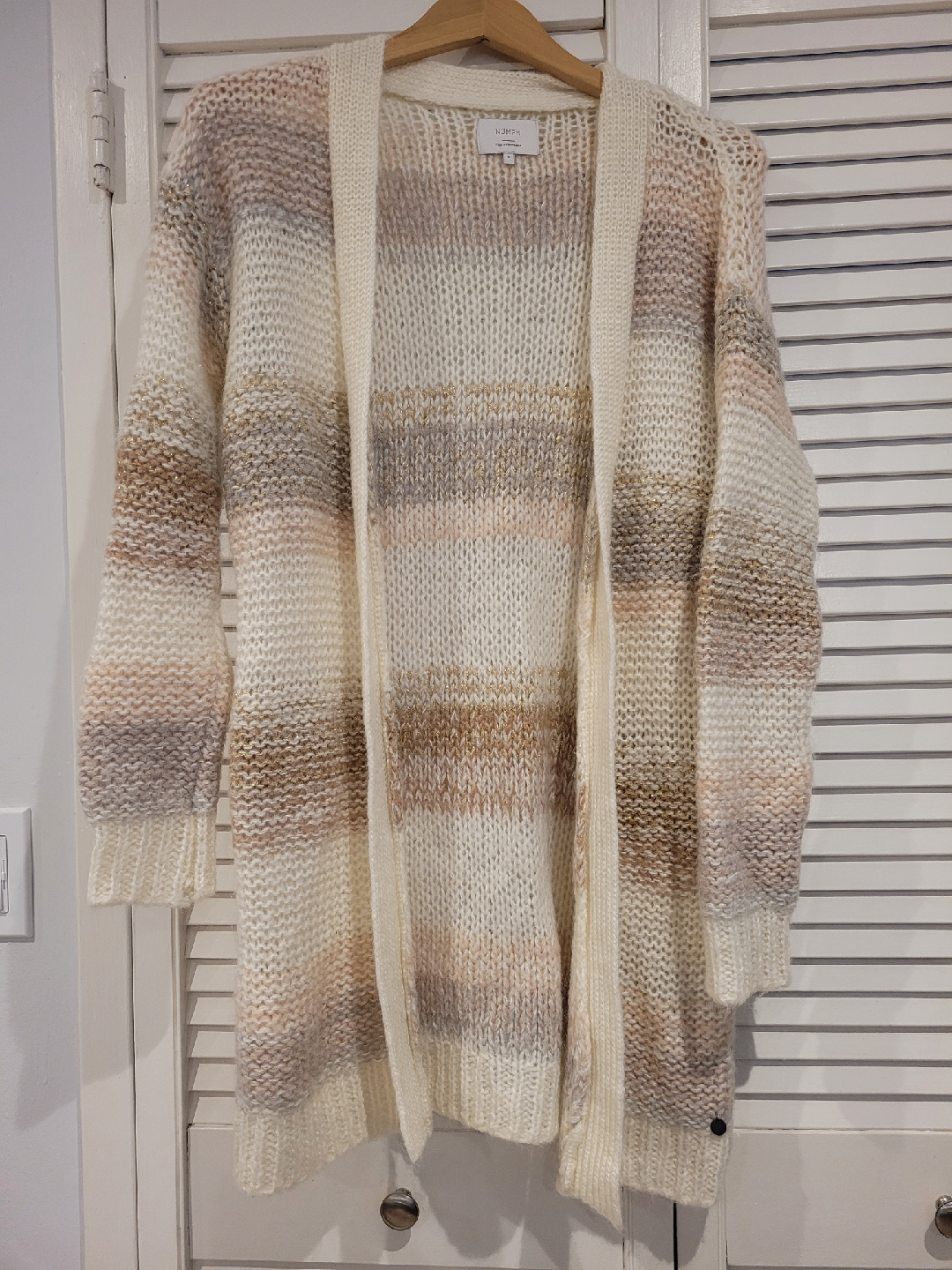 Nümph Striped Knit Cardigan - Size Small