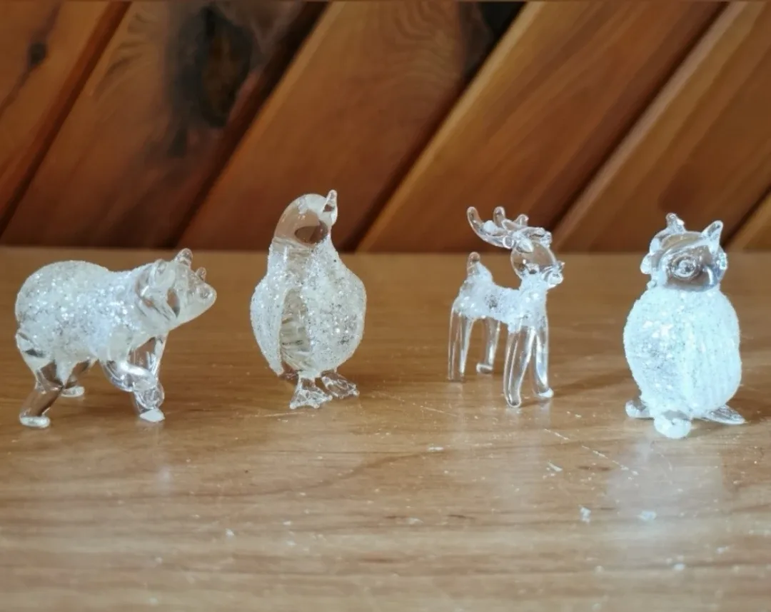 Set of 4 Crystal Glass Figurines thumbnail