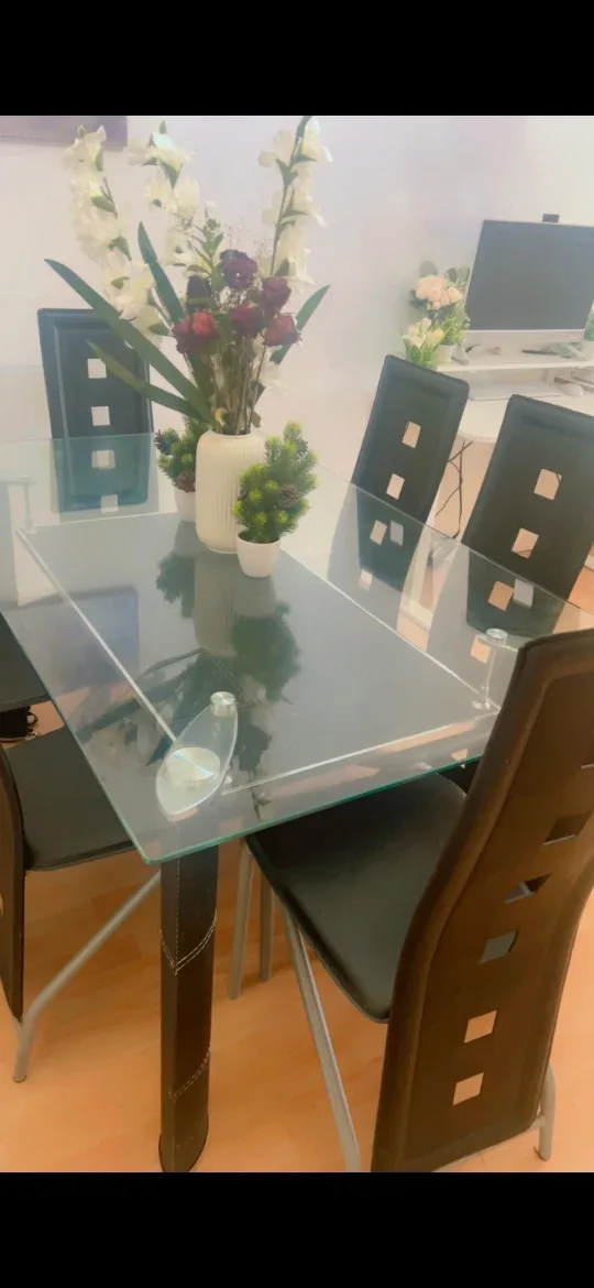 Glass Dining Table with 6 Chairs image indicator(3)