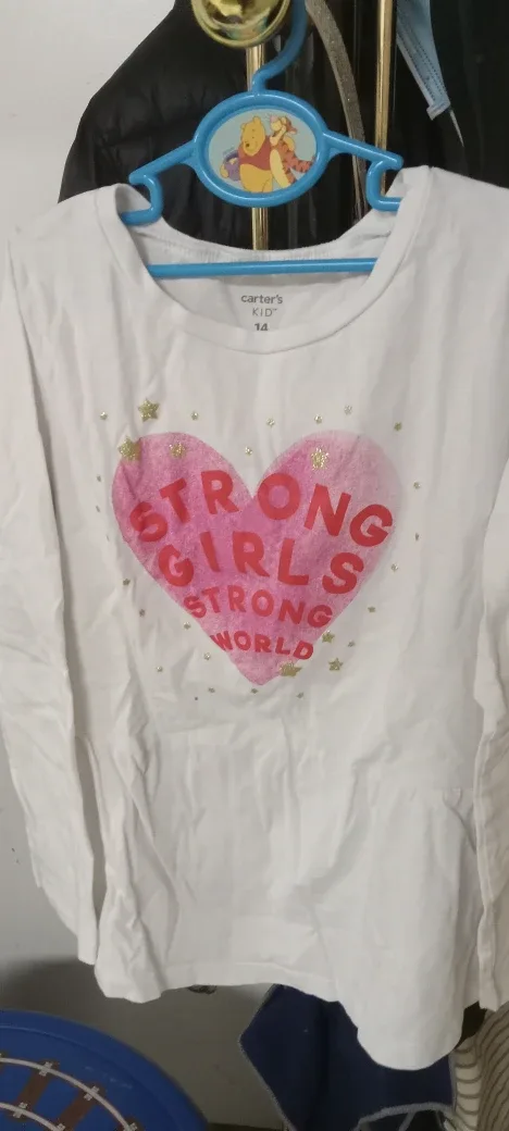 Carter's Kid Girls White Long Sleeve Shirt - Size 14 thumbnail