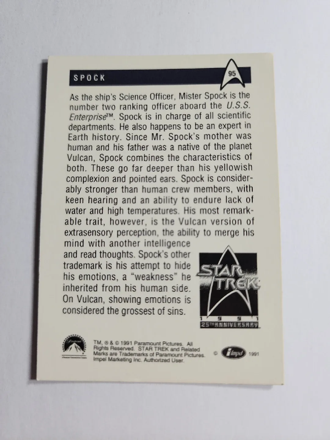 Star Trek Spock Trading Card image indicator(2)