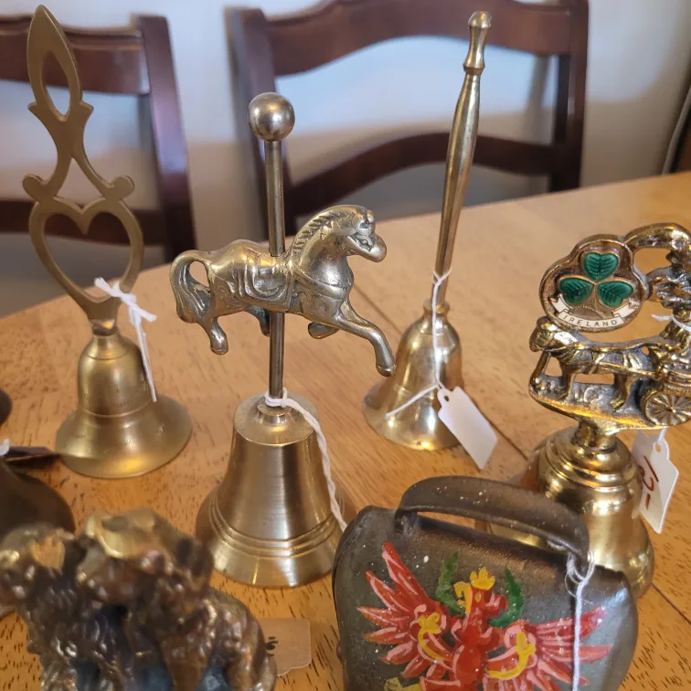 Lot of 13 Vintage Brass Bell Items Selling all 13 Together image indicator(5)