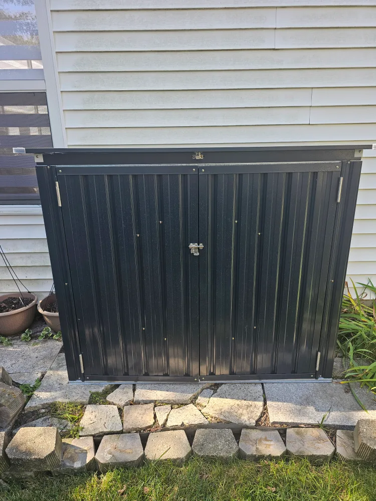 Black Metal Outdoor Storage Shed image indicator(3)
