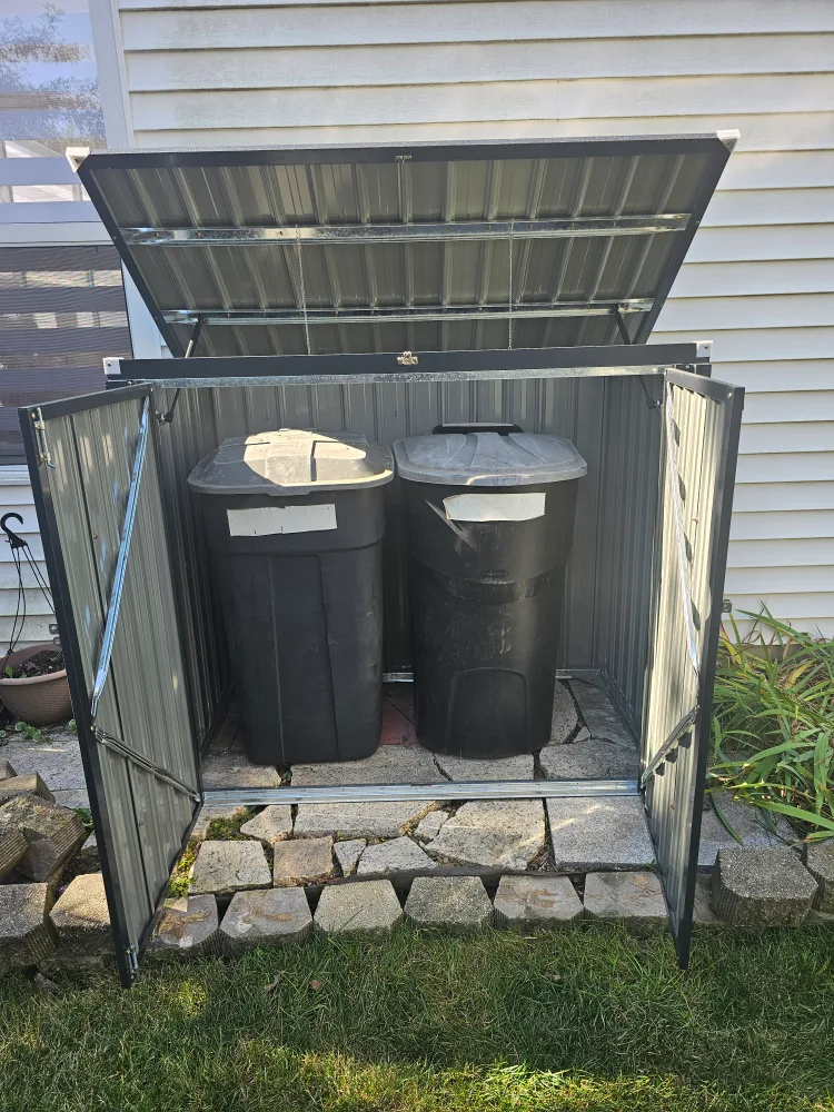 Black Metal Outdoor Storage Shed image indicator(4)