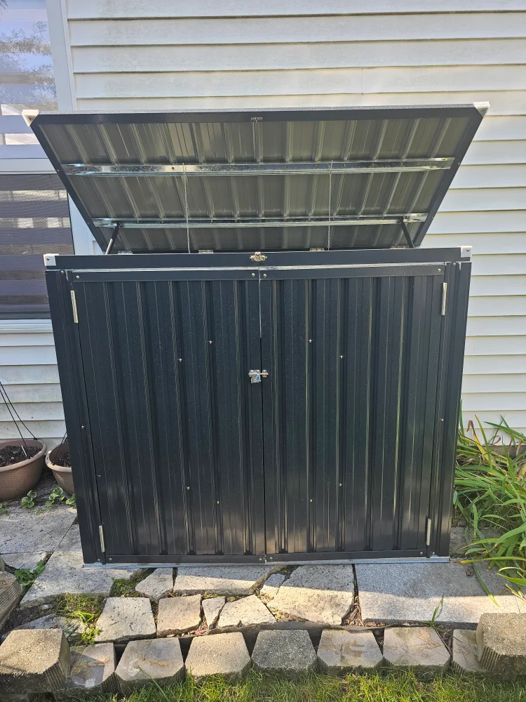 Black Metal Outdoor Storage Shed image indicator(5)