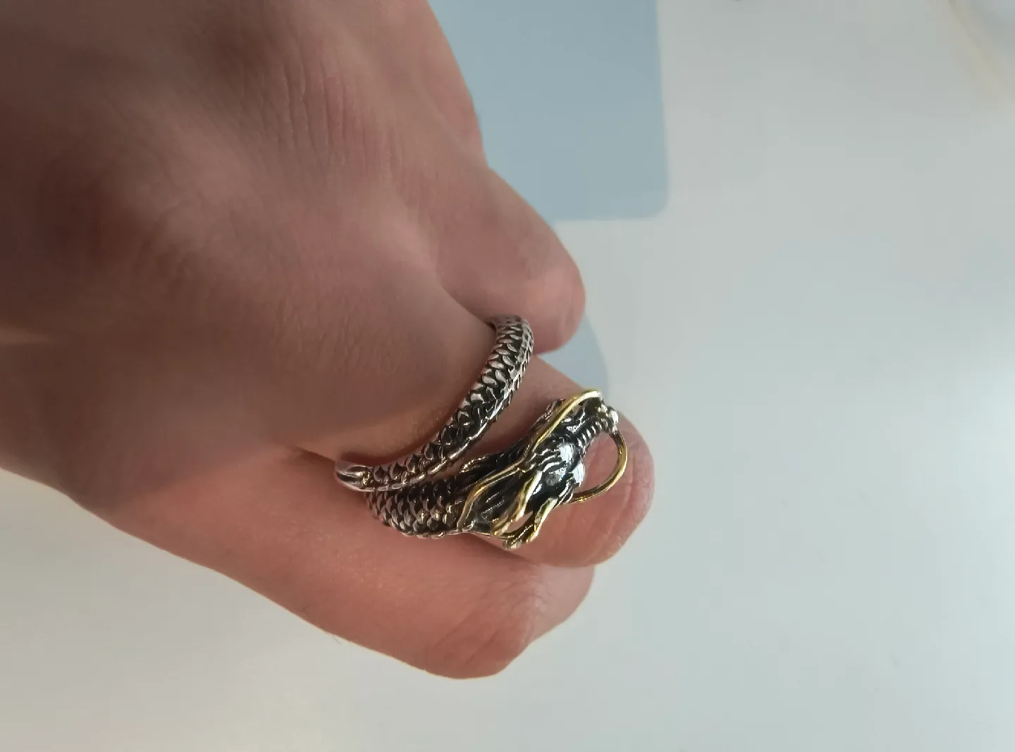 Sterling Silver Dragon Ring - Unisex image indicator(4)