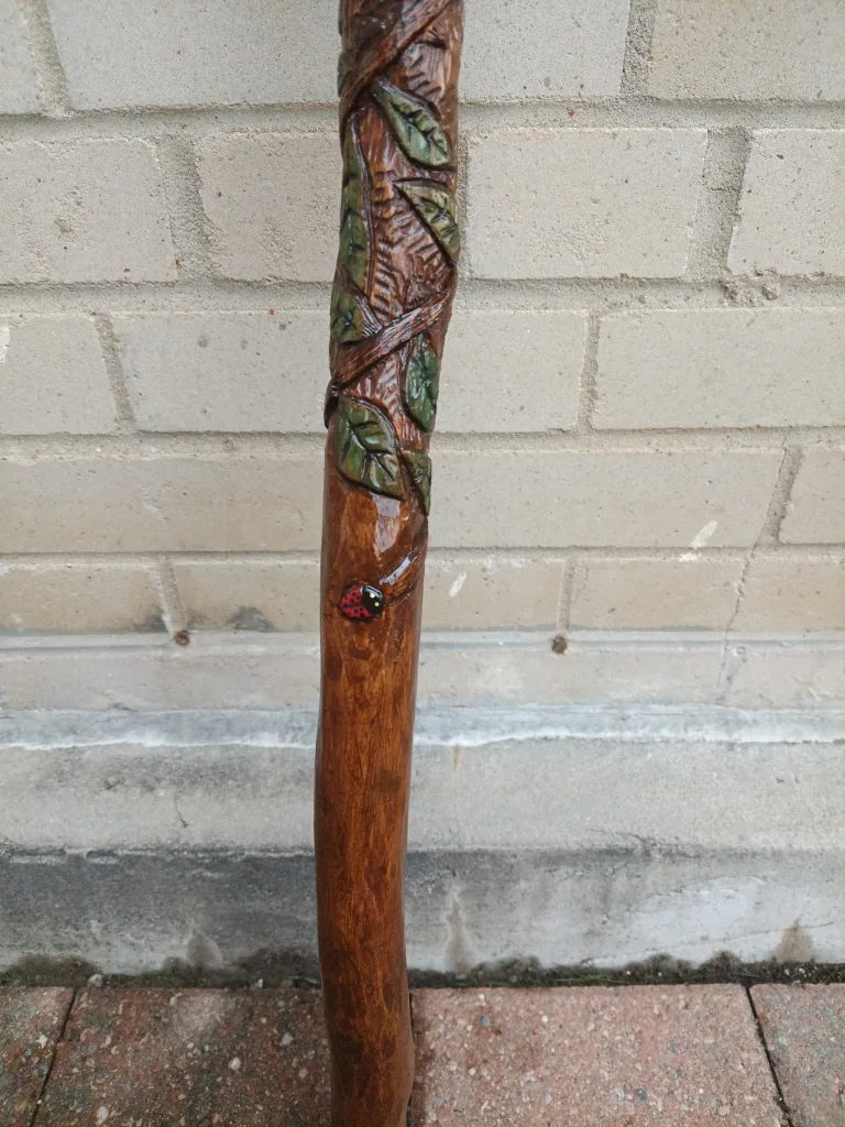 Hand carved walking stick image indicator(3)