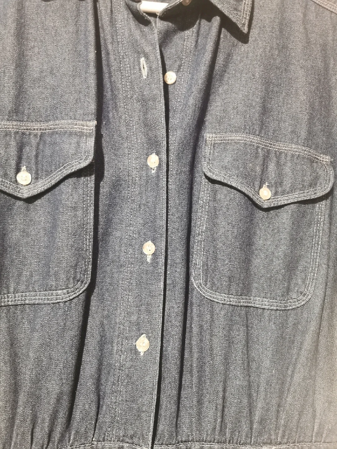 vintage cotton denim dress s12 light blue image indicator(7)