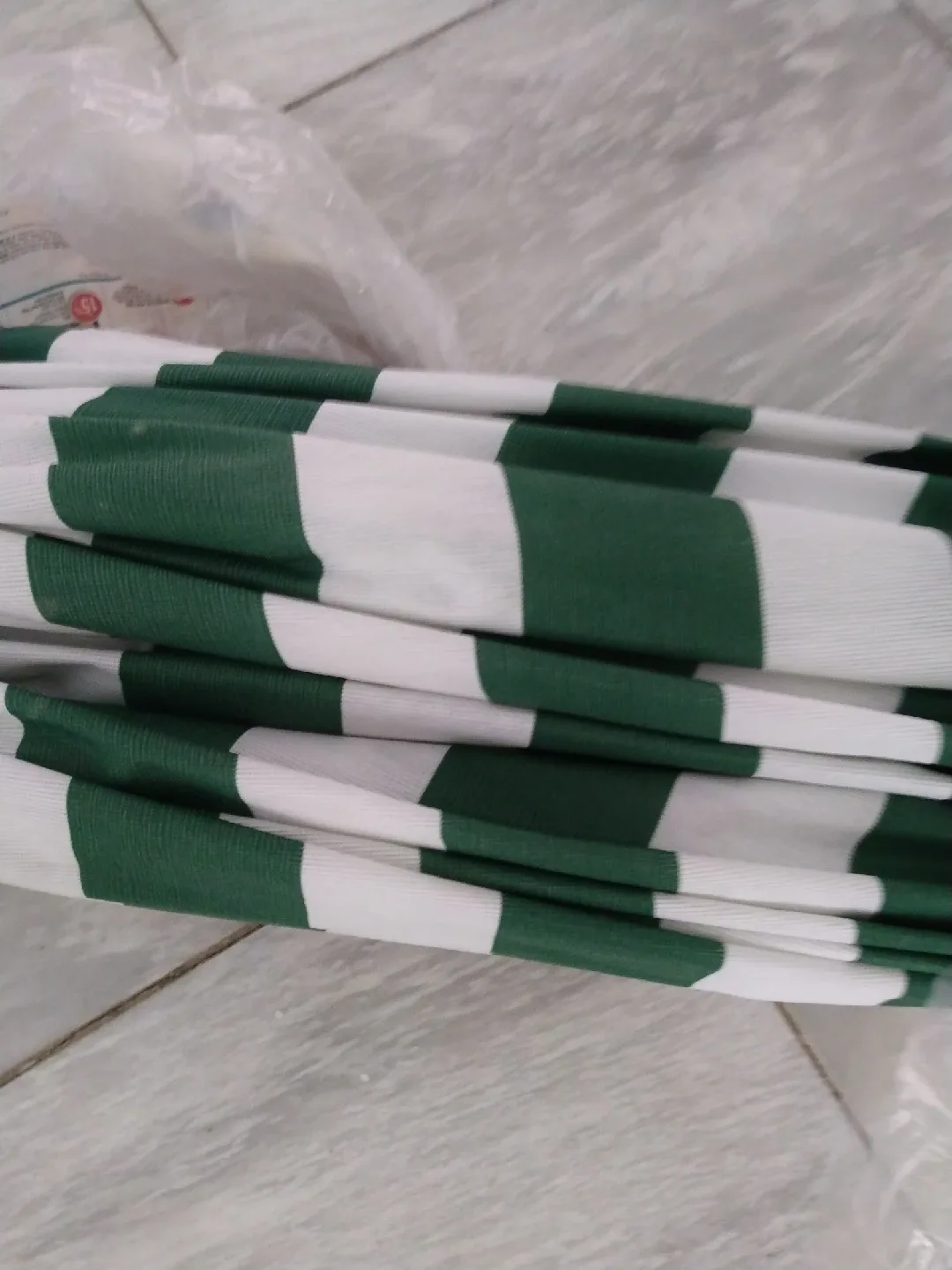 Green and White Striped Patio Umbrella image indicator(2)