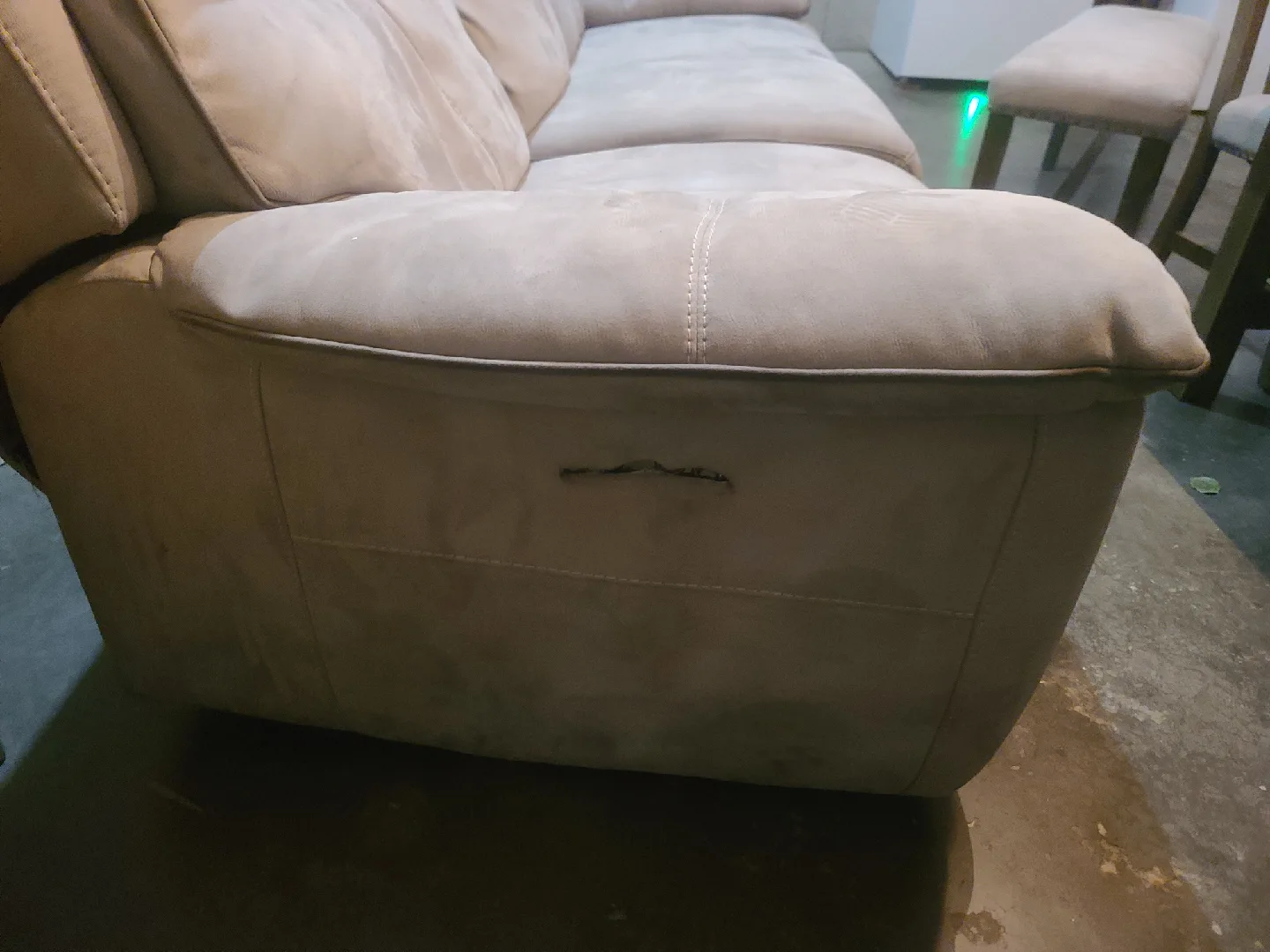 Grey Faux-Suede Electric Sectional Sofa image indicator(4)