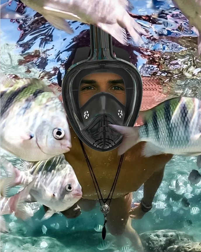 Full Face Snorkel Mask for Adults, Snorkeling Gear - photo 2