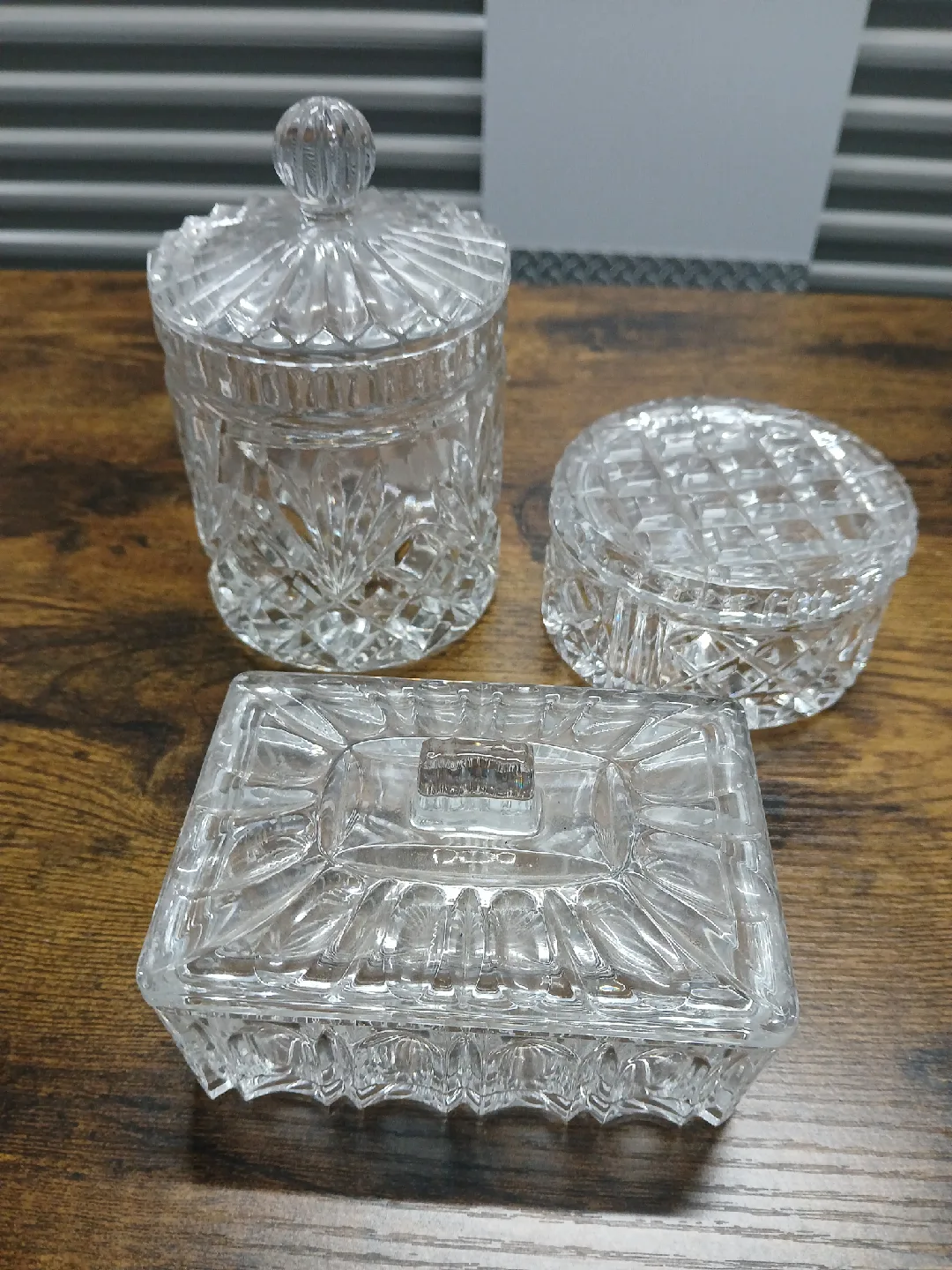 Crystal Glass Trinket Dish Set thumbnail