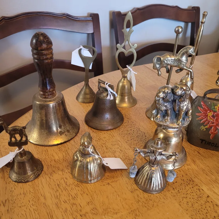 Lot of 13 Vintage Brass Bell Items Selling all 13 Together image indicator(10)