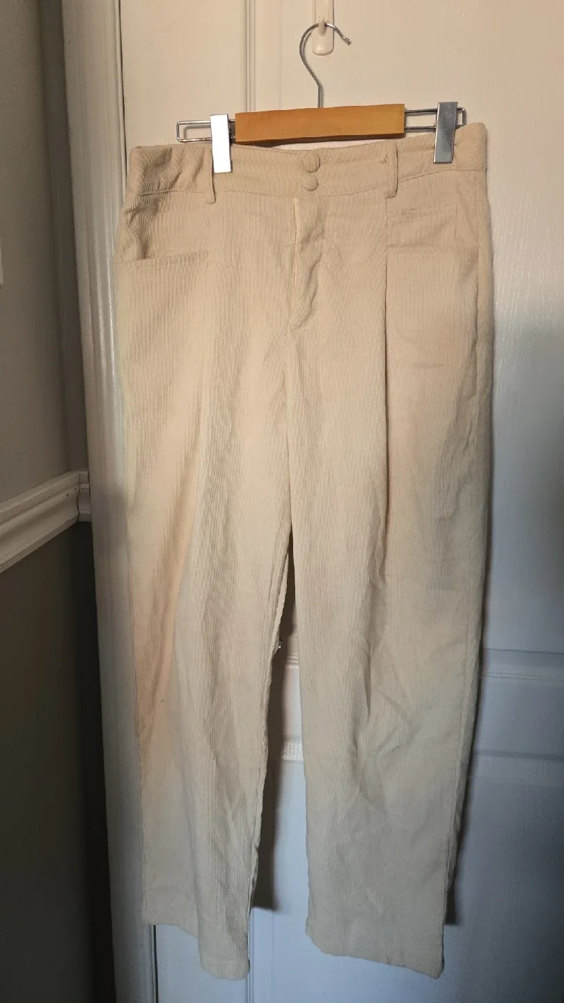 Women's Cream Corduroy Pants thumbnail