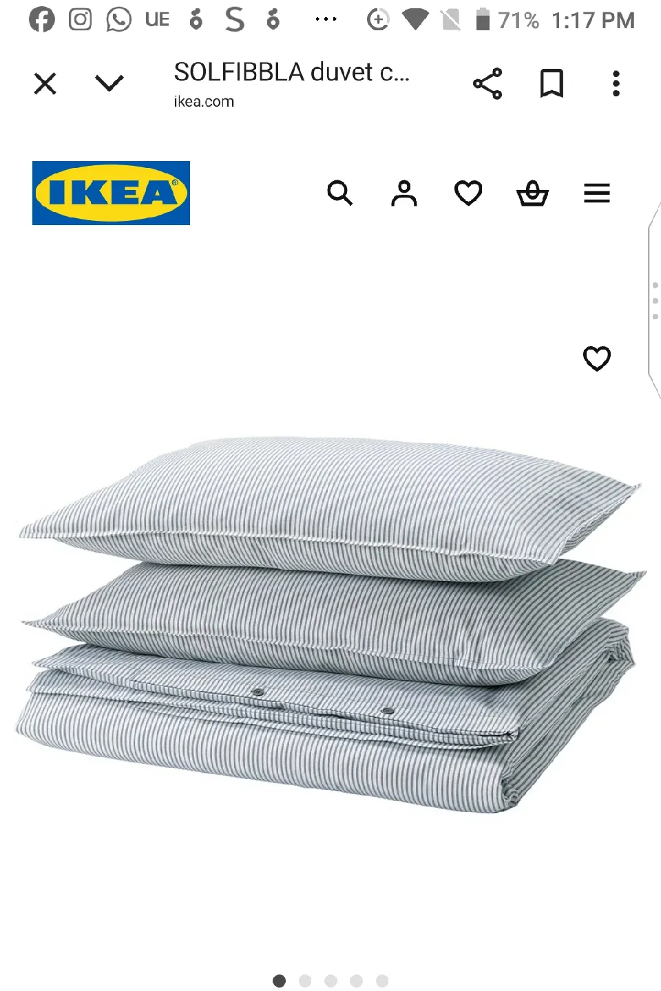 IKEA SOLFIBBLA Duvet Cover Set-full/Queen image indicator(4)