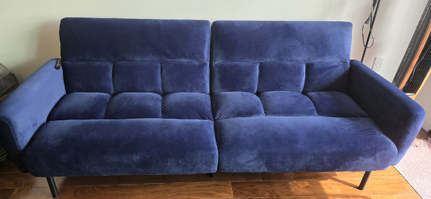 Blue Velvet Futon