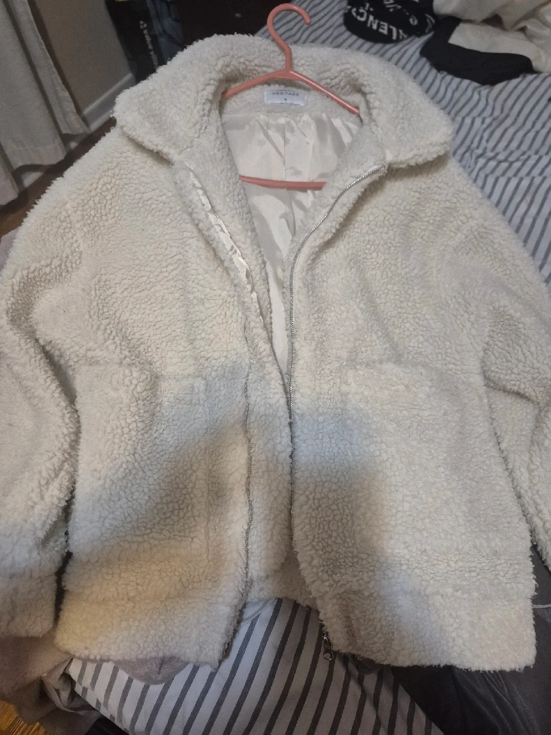 Urban Heritage White Sherpa Jacket - Size M thumbnail