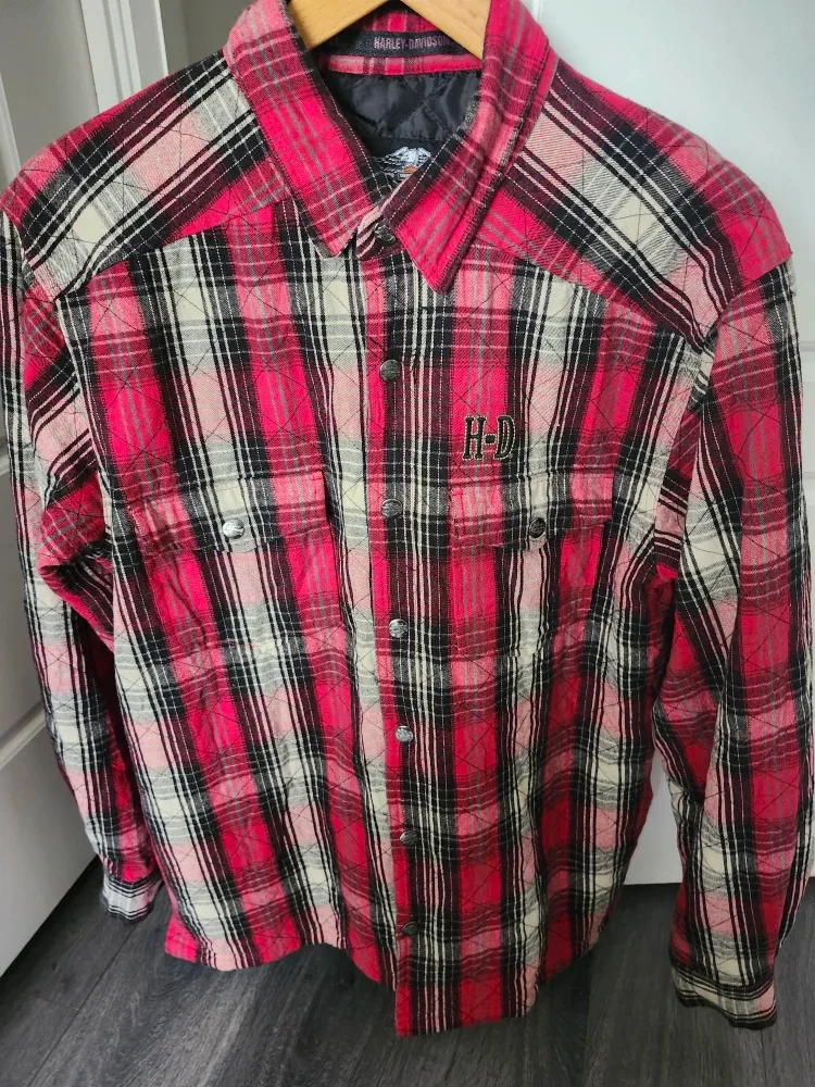 Harley-Davidson Plaid Quilted Shirt Jacket - Size L image indicator(8)