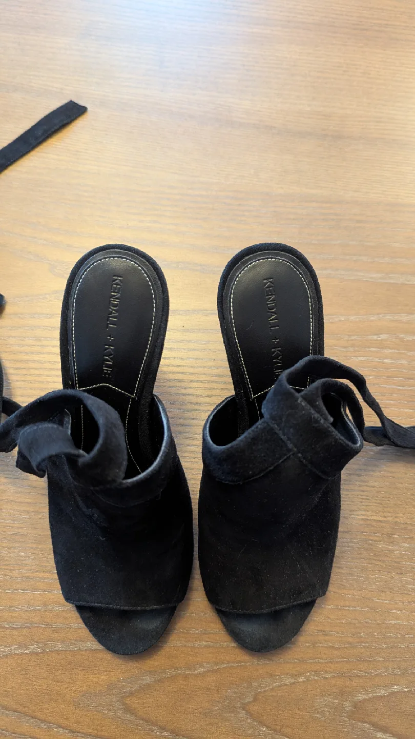 Kendall + Kylie Black Suede Heels, Size 6 image indicator(2)