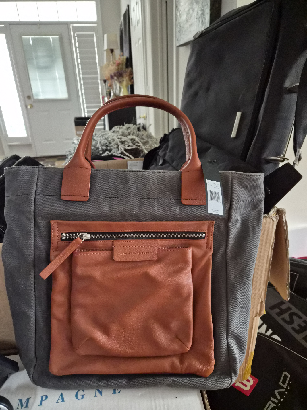 Marc by Marc Jacobs Waxed Navy Tote Bag