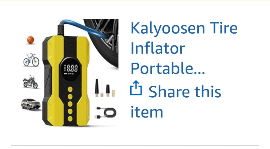 Kalyoosen Portable Tire Inflator Air Pump thumbnail