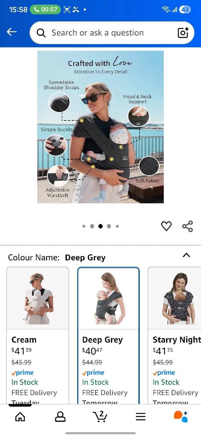 MOMTORY Baby Carrier - Deep Grey image indicator(5)