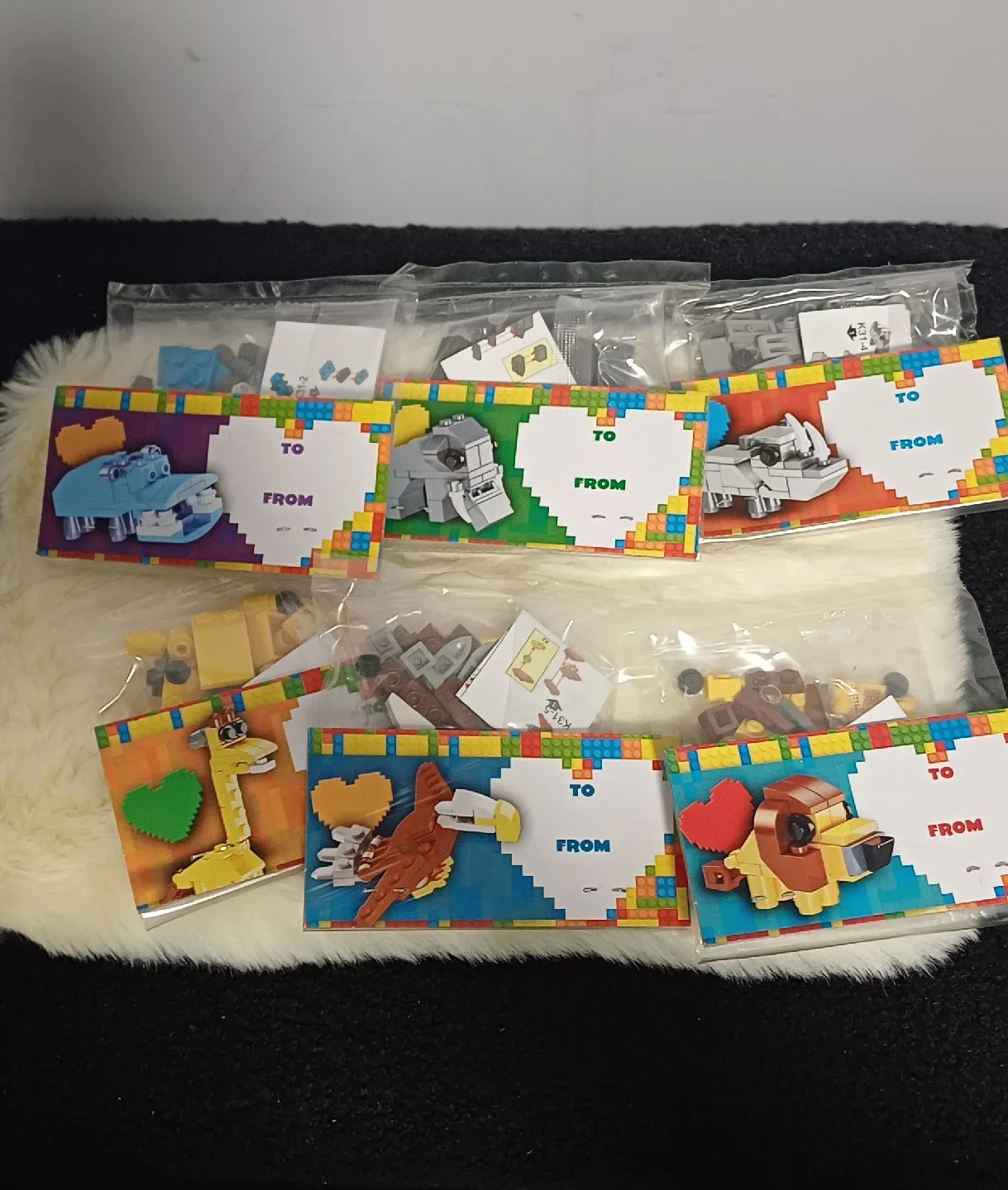 JOYIN Valentine Safari Animal Building Blocks, 24 Pack thumbnail