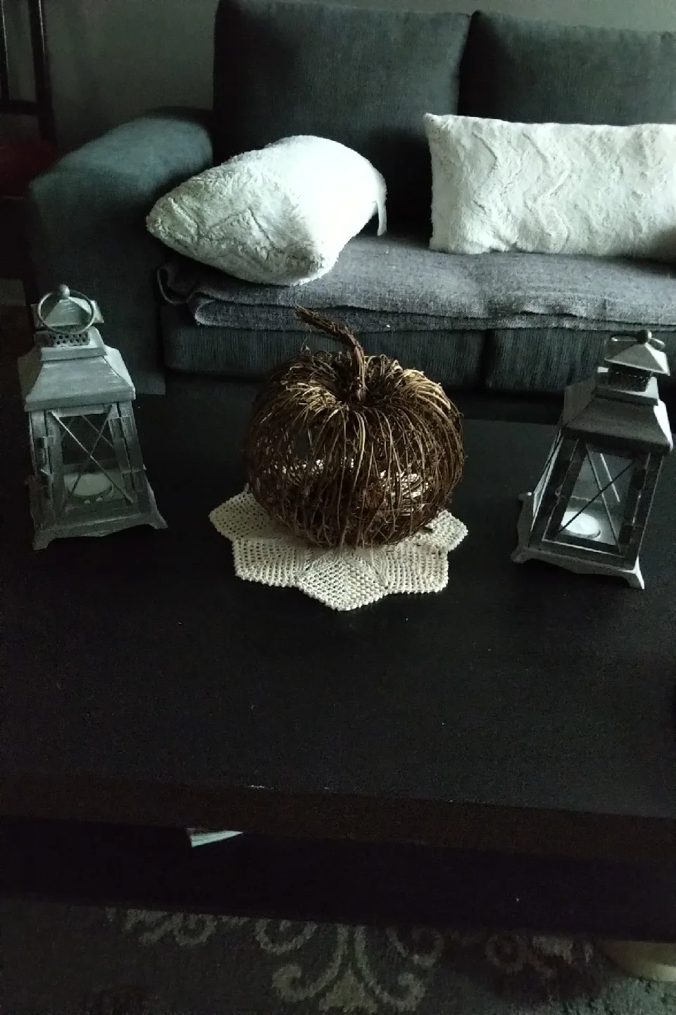 Set of 2 Decorative Grey Metal Lanterns image indicator(2)