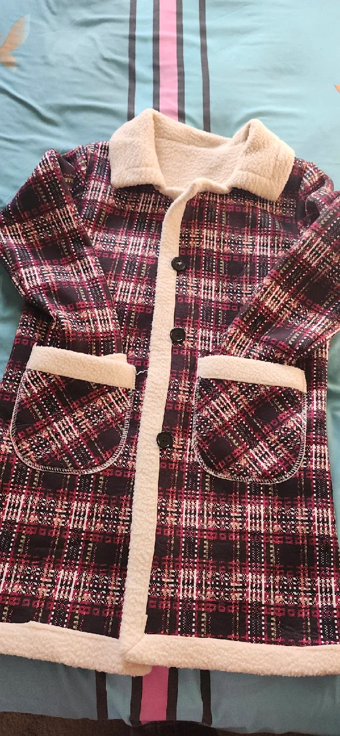 Tartan Coat with Sherpa Trim( New  Medium  size )