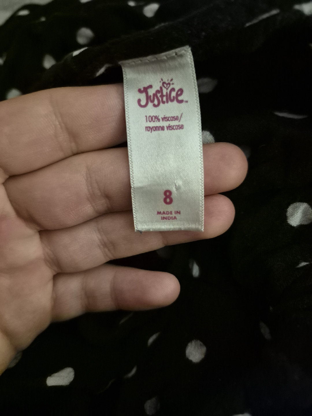 Justice Black & White Polka Dot Dress - Size 8 - photo 2