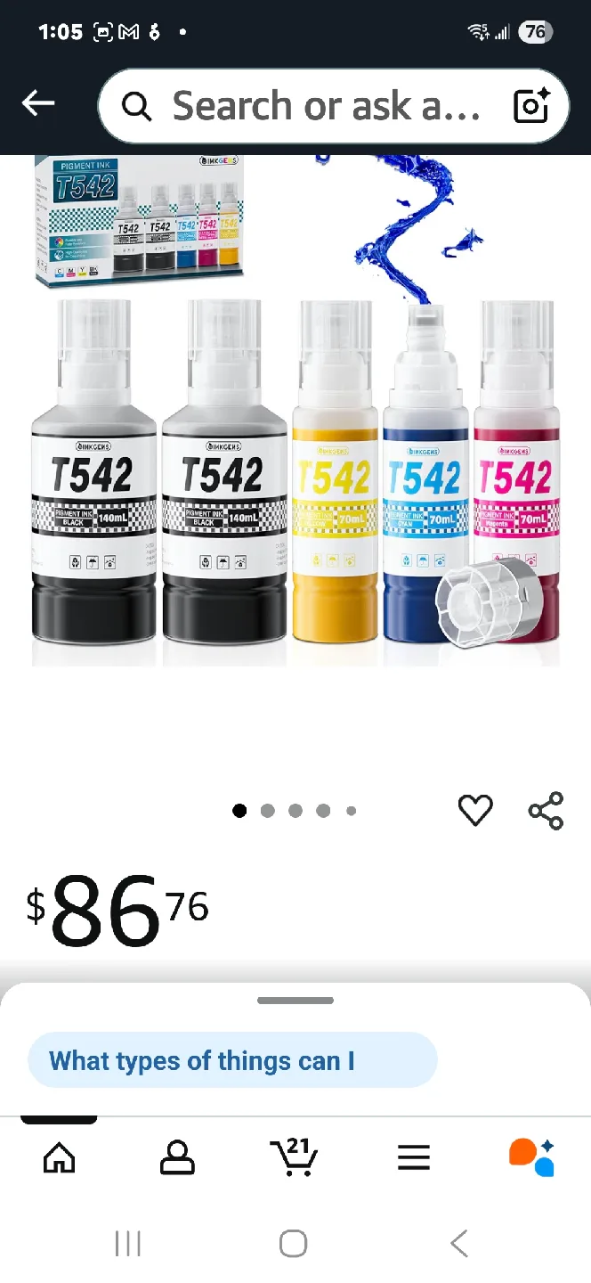 Inkgens T542 Ink Refill Bottles for Epson Ecotank image indicator(2)