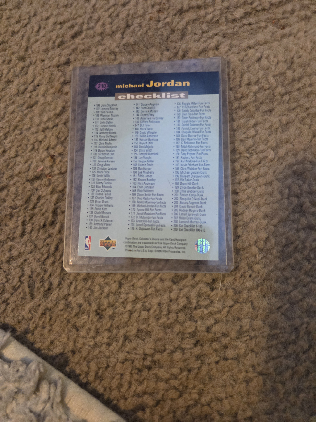 Michael Jordan Checklist 106-210 Card - photo 2