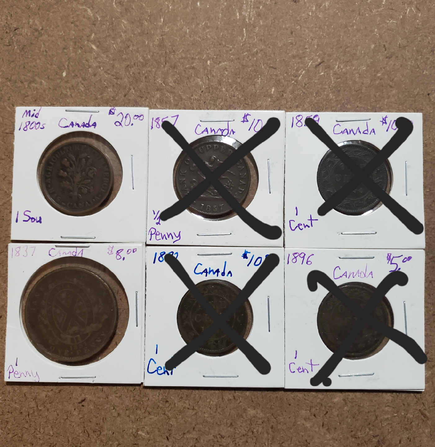 Canadian 1800s Coins ($5-20 Each Firm)