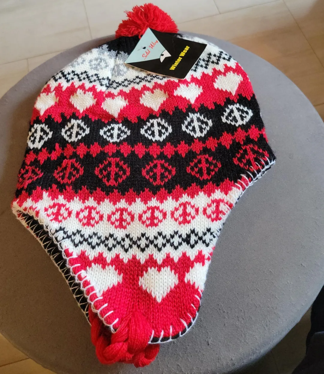 Winter Wear Hat - Red, Black, White thumbnail