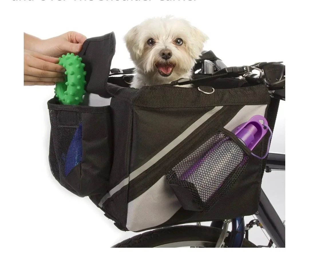 Jack and Dixie 2-in-1 Pet Bike Basket & Over Shoulder Carrier image indicator(4)