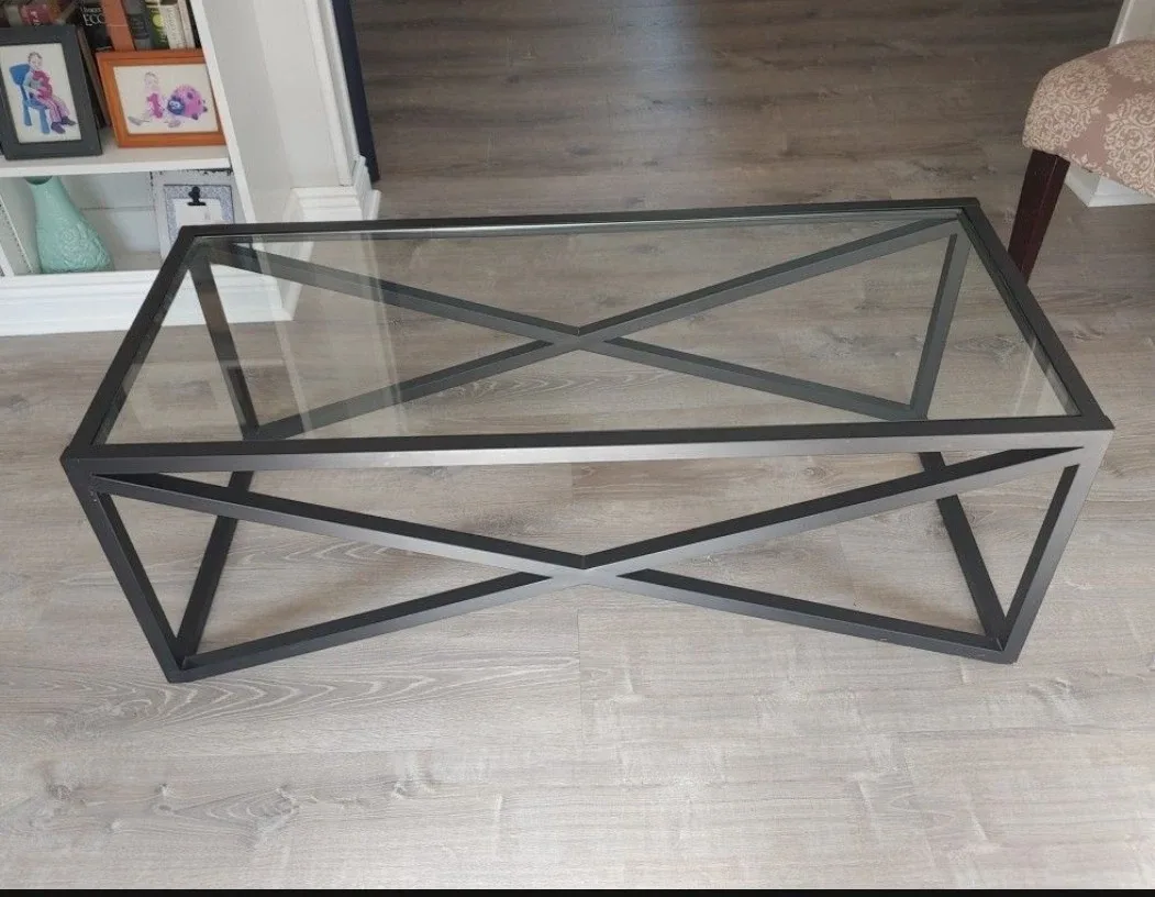 Black Metal & Glass Coffee Table image indicator(3)