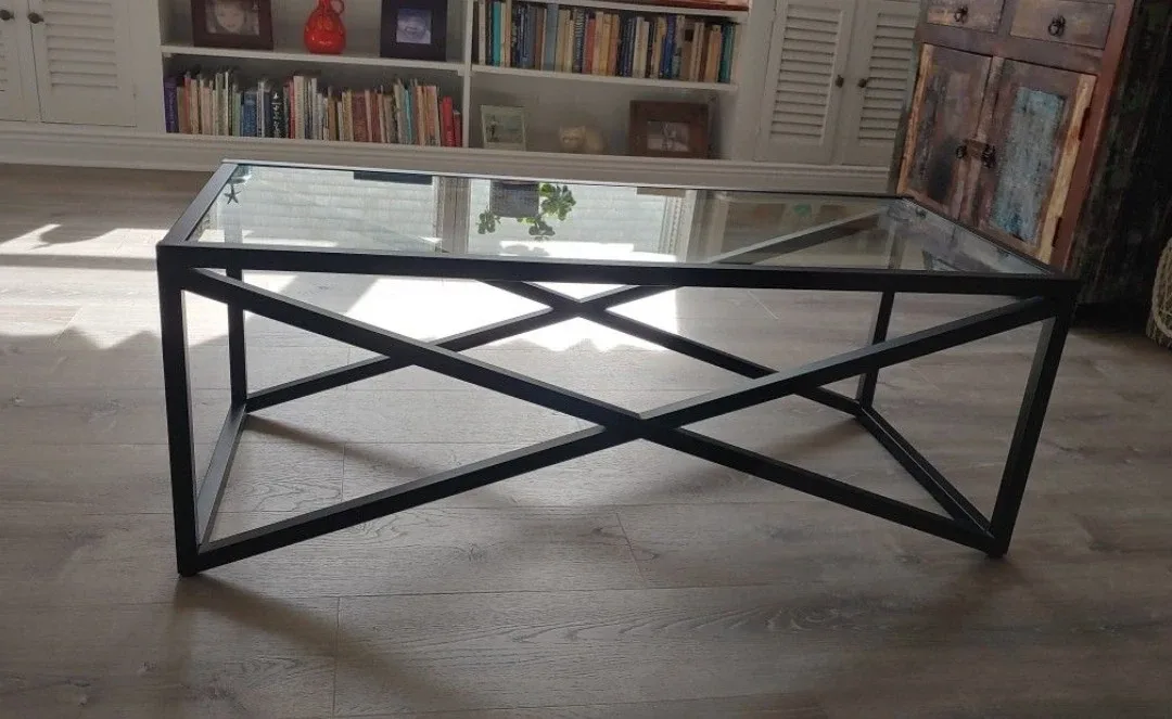 Black Metal & Glass Coffee Table image indicator(4)