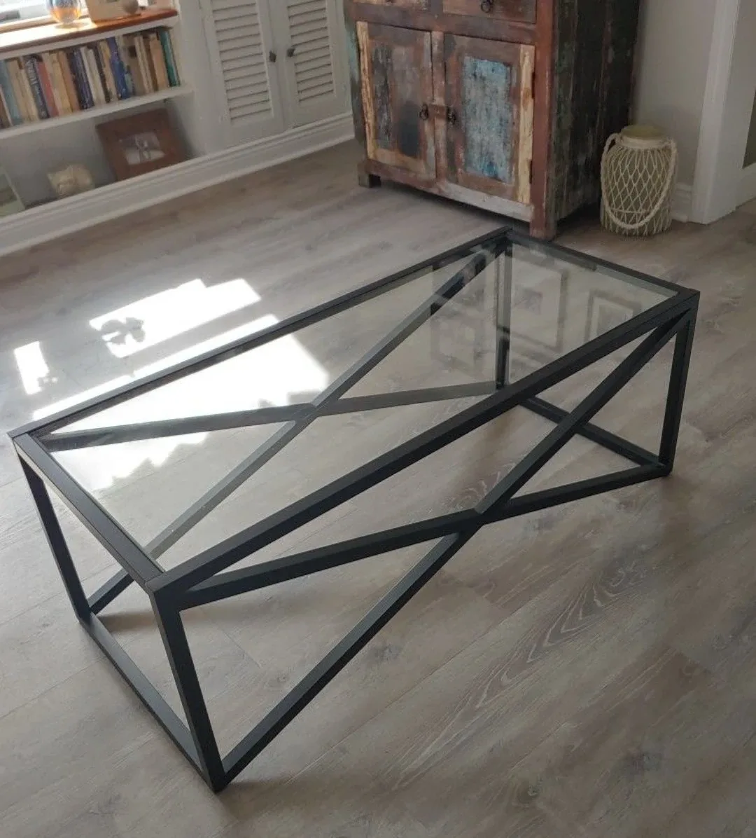 Black Metal & Glass Coffee Table image indicator(5)