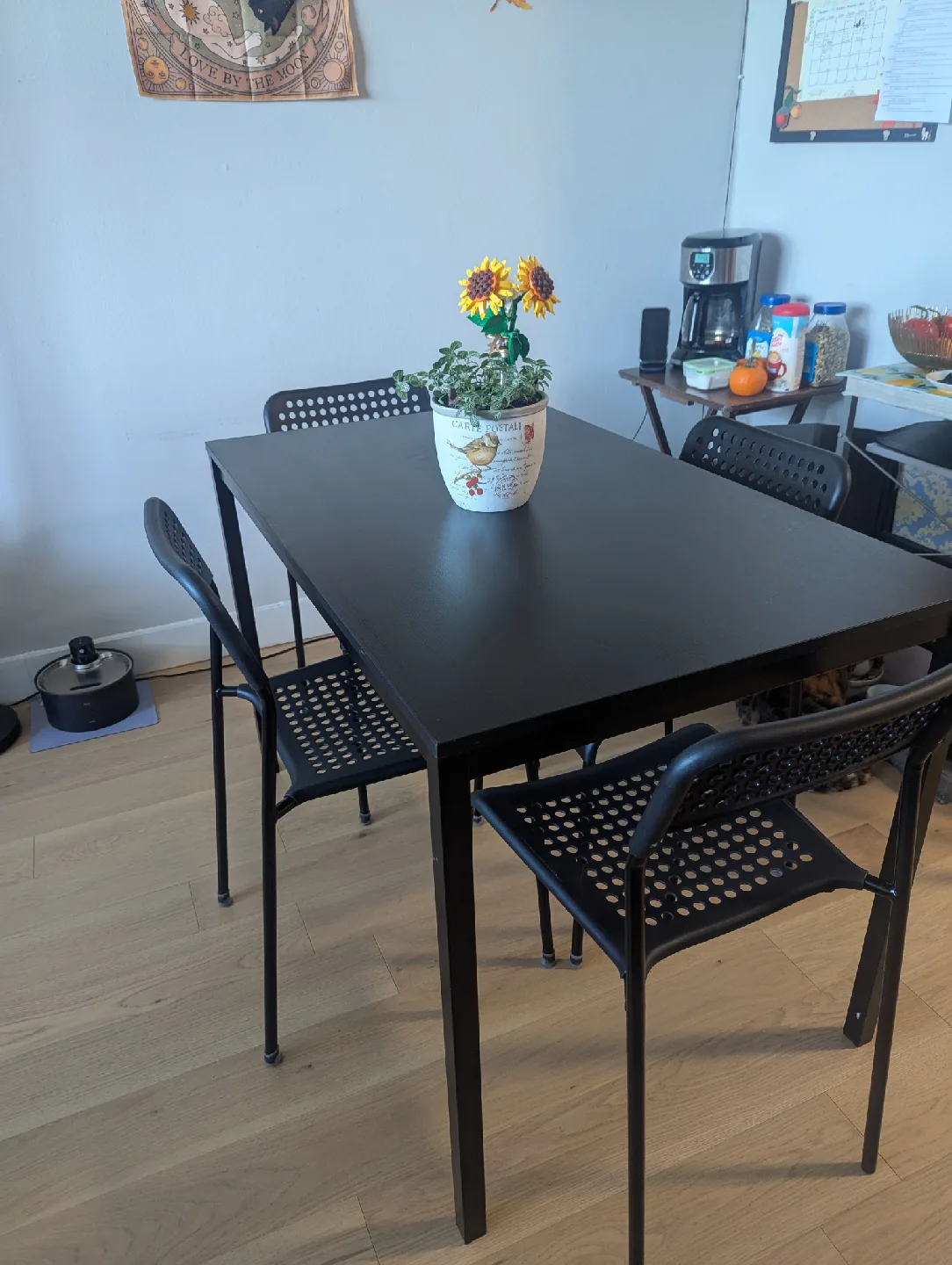 IKEA Black Chair and Table Set