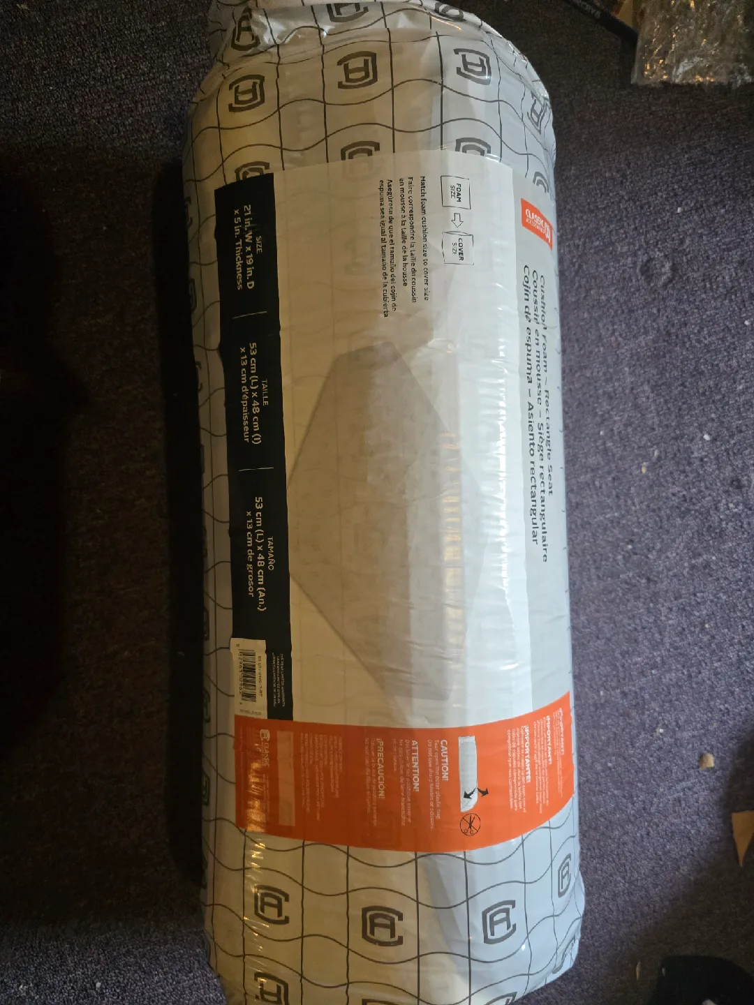 Home Depot Foam Cushion, 21x19x5 in image indicator(2)